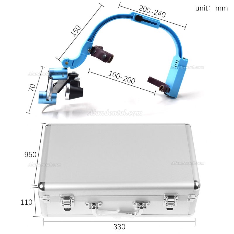 2.5/3.5X Dental Headband Binocular Loupes with 5W LED Head Light & Presbyopic Glasses